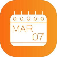 March Glyph Gradient Curve Icon vector