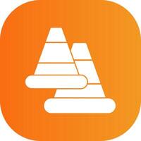 Traffic Cone Glyph Gradient Curve Icon vector