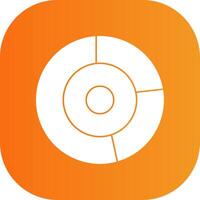 Donut Chart Glyph Gradient Curve Icon vector