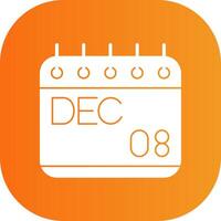 December Glyph Gradient Curve Icon vector