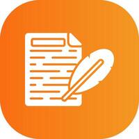 Write Glyph Gradient Curve Icon vector