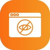 Eye Glyph Gradient Curve Icon vector