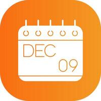 December Glyph Gradient Curve Icon vector