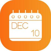 December Glyph Gradient Curve Icon vector