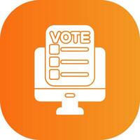 Online Voting Glyph Gradient Curve Icon vector
