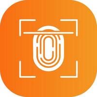 Fingerprint Scan Glyph Gradient Curve Icon vector