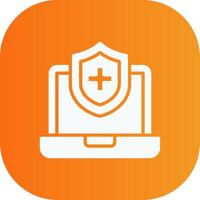 Online Insurance Glyph Gradient Curve Icon vector