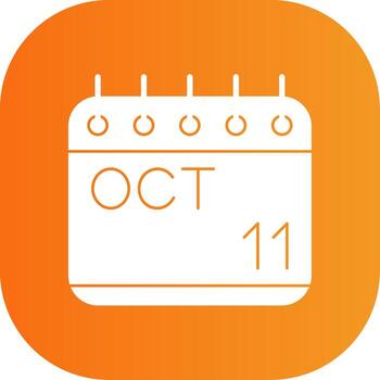October Glyph Gradient Curve Icon vector