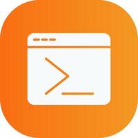 terminal Glyph Gradient Curve Icon vector