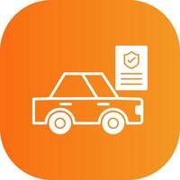 Car Insurance Glyph Gradient Curve Icon vector