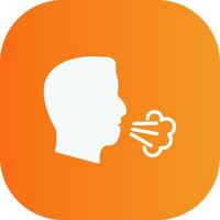 Dry Cough Glyph Gradient Curve Icon vector
