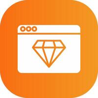 Diamond Glyph Gradient Curve Icon vector
