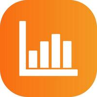 Bar Chart Glyph Gradient Curve Icon vector