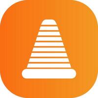 Traffic Cone Glyph Gradient Curve Icon vector