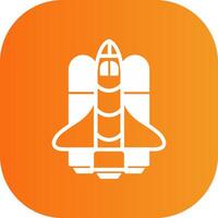 Spaceship Glyph Gradient Curve Icon vector
