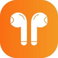 Earbuds Glyph Gradient Curve Icon vector
