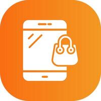 Online Shopping Glyph Gradient Curve Icon vector