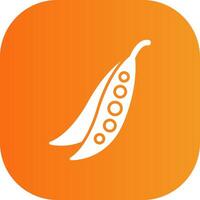 Pea Glyph Gradient Curve Icon vector