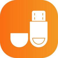 Usb Drive Glyph Gradient Curve Icon vector