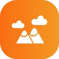 Mountain Glyph Gradient Curve Icon vector