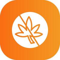 No Weed Glyph Gradient Curve Icon vector