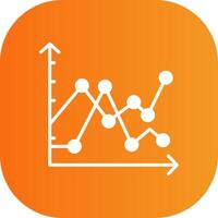 Multiple Line Graph Glyph Gradient Curve Icon vector