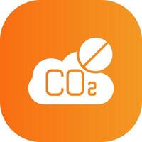 No CO2 Glyph Gradient Curve Icon vector