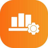 Bar Chart Glyph Gradient Curve Icon vector