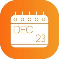 December Glyph Gradient Curve Icon vector