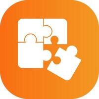 Puzzle Glyph Gradient Curve Icon vector