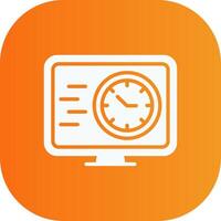 Fast Time Glyph Gradient Curve Icon vector