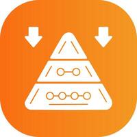 Pyramid Chart Glyph Gradient Curve Icon vector