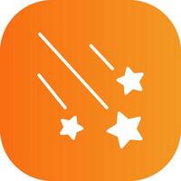 Shooting Stars Glyph Gradient Curve Icon vector