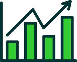 Bar Chart Green Filly Icon vector