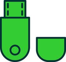 Usb Flash Drive Green Filly Icon vector