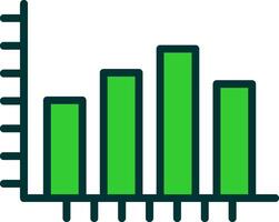 Bar Chart Green Filly Icon vector