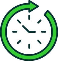 Time Management Green Filly Icon vector
