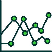 Chart Green Filly Icon vector