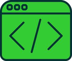 Web Programing Green Filly Icon vector