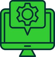 Web Development Green Filly Icon vector