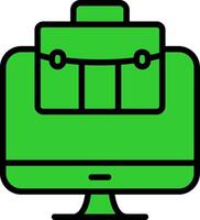 Computer Green Filly Icon vector