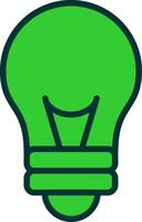 Light Bulb Green Filly Icon vector