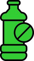 No Plastic Bottle Line Filled Curve Icon vector