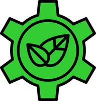 Gear Green Filly Icon vector