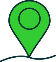 Map Pointer Green Filly Icon vector