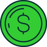 Dollar Green Filly Icon vector