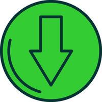 down arrow Green Filly Icon vector