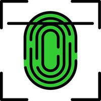 Fingerprint Scan Green Filly Icon vector