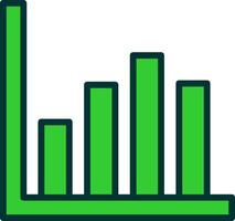 Bar Chart Green Filly Icon vector