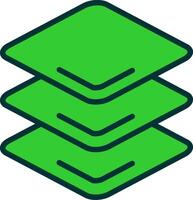 Layers Green Filly Icon vector